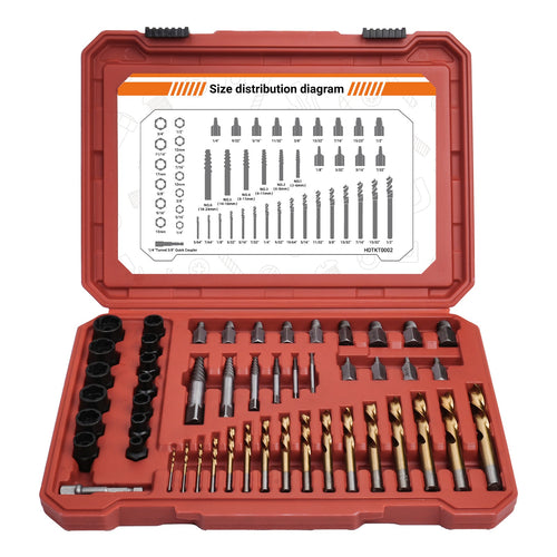 49-Piece Bolt and Screw Extractor Set with Drill Bits for Professional Auto Repair