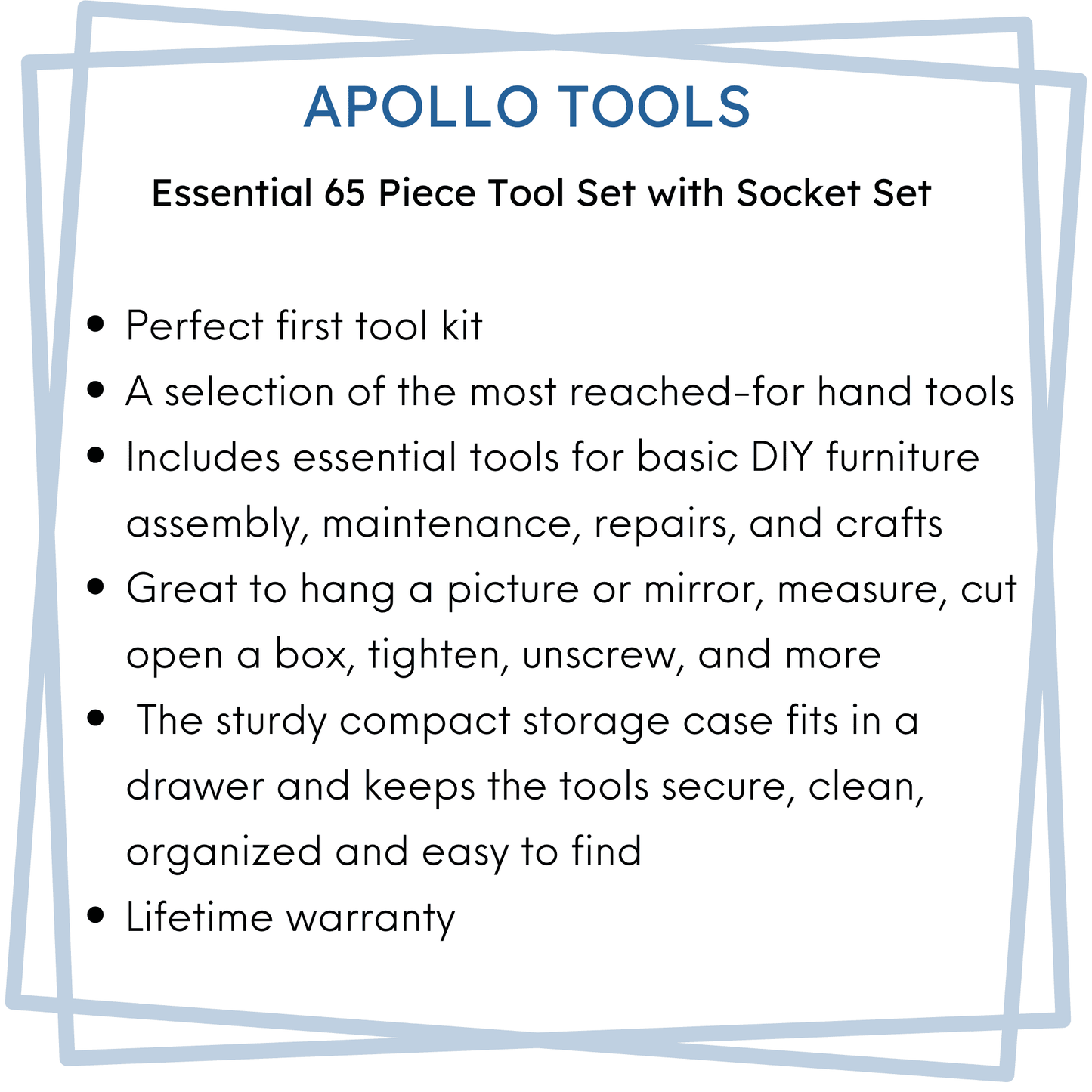 65 Piece Household and Mechanical Tool Set -- DT0001