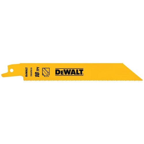 DEWALT DW4811 6 in. 18 TPI Straight Back Bi-Metal Reciprocating Blade (5 Pk)